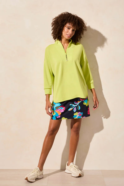 Techno Lux Quarter  Zip Dolman Top by Tribal