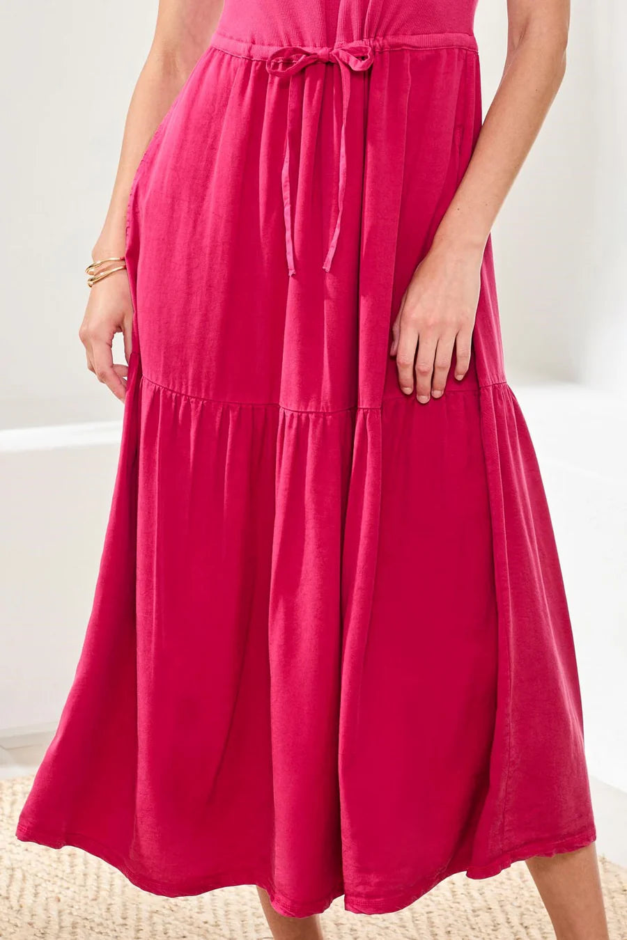 Mixed Media Sleeveless Maxi Dress by Tribal