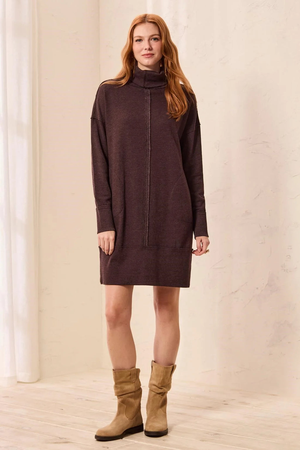 Tribal T-Neck Knit Dress