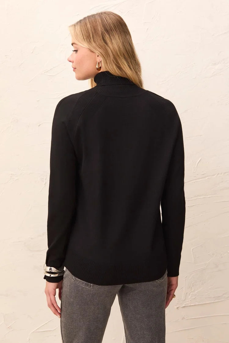 Tribal Mock Neck Raglan Sweater