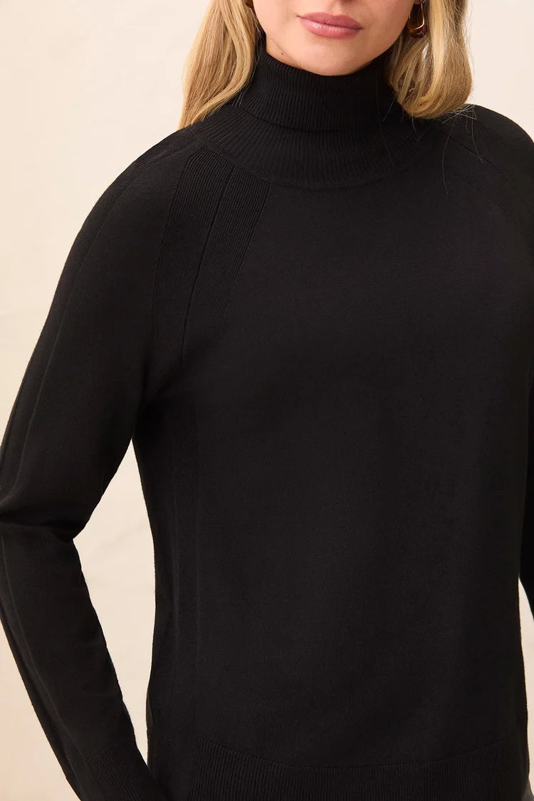Tribal Mock Neck Raglan Sweater