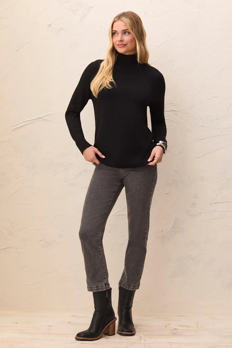 Tribal Mock Neck Raglan Sweater