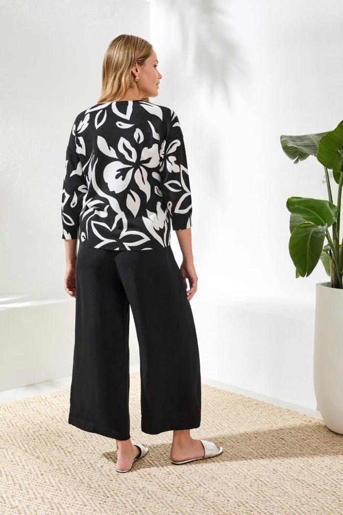 Soft Yarn Three-Quarter Sleeve Crewneck Sweater by Tribal