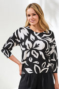 Soft Yarn Three-Quarter Sleeve Crewneck Sweater by Tribal