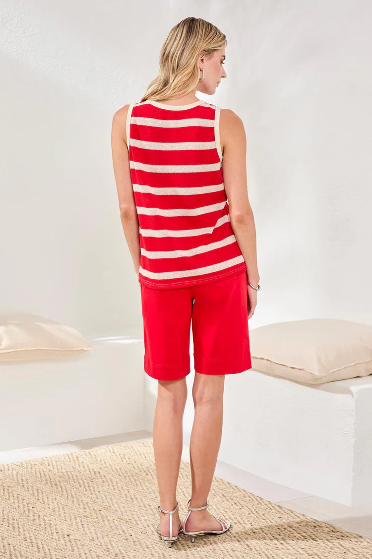 Super Soft Terry Cloth Stripe Crew Neck Cami by Tribal