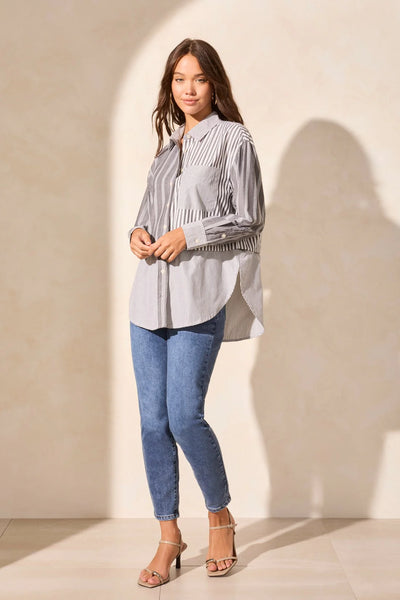 Two-In-One Button-Front Shirt With Removable Fooler by Tribal