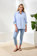 Chambray Striped Button Up Shirt by Tribal