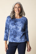 Indigo Rib Marble Crew Neck Tee by Habitat