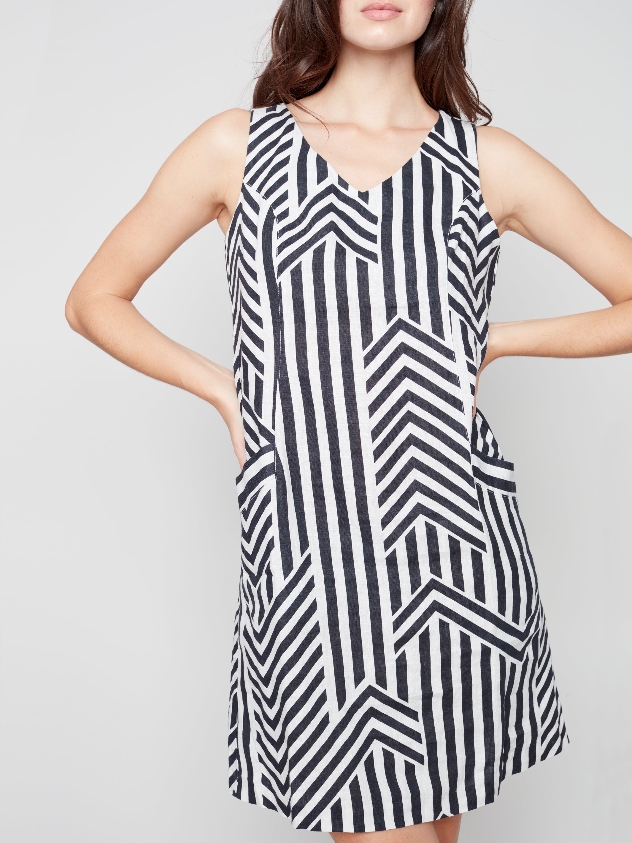 Geometric Printed Linen Dress by Charlie B