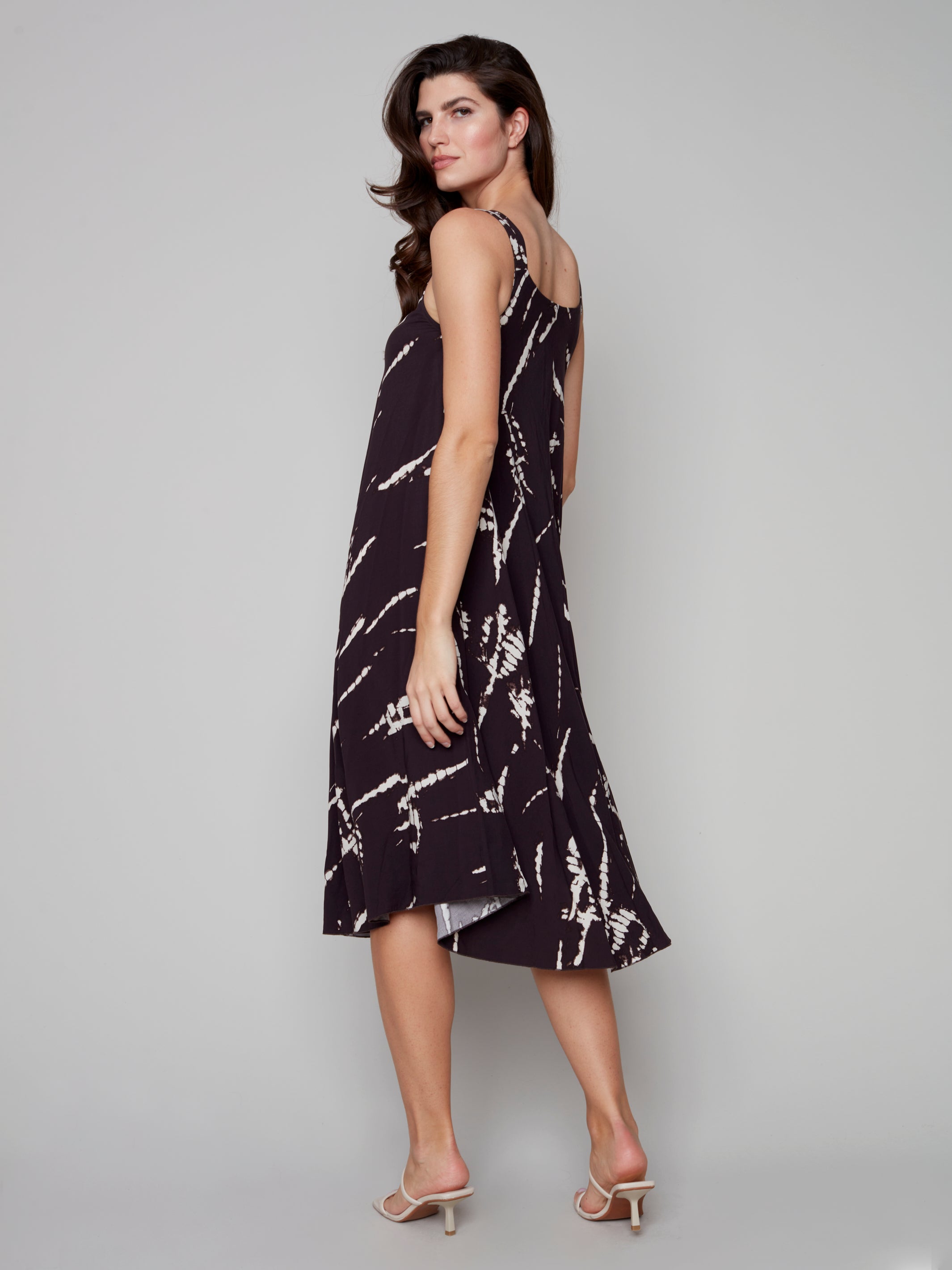 Sleeveless Printed A-Line Midi Dress by Charlie B